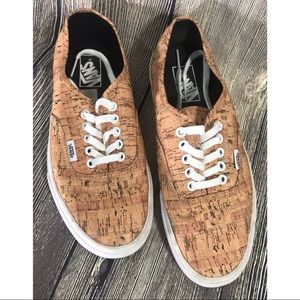 Vans Authentic Cork Tan White Skate Shoes